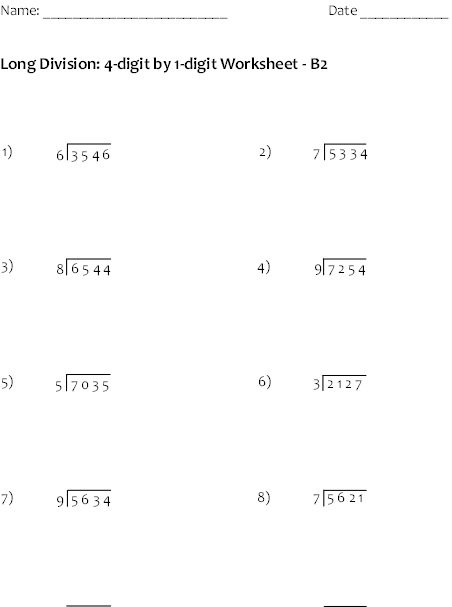 long division worksheets for helping students become division masters